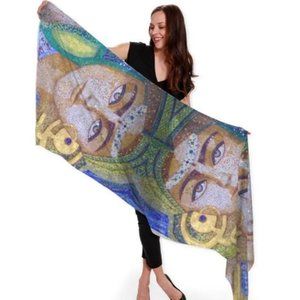NWT 100% Cotton Artisan Scarf by Noora Elkoussy for Shop Vida